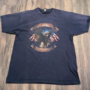 Vintage Harley-Davidson Motorcycle Eagle American Flag Patriot T Shirt Size XL